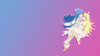 Panty-and-Stocking-With-Garterbelt, cute, long hair, high heel, dress, beauty, nice, stocking, blonde hair, female, heel, sexy, sweet, yellow eye, hot, blue hair, girl, beautiful, purple, anime girl, simple, pink, anime, pretty, girls, panty and stocking with garterbelt, green eye, panty HD wallpaper