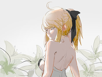Cute, minimal, art, Saber Lily, art HD wallpaper