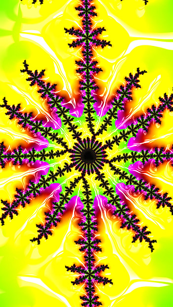 Trippy Psychedelic Fractal, yellow, Abstract, fractal HD phone wallpaper