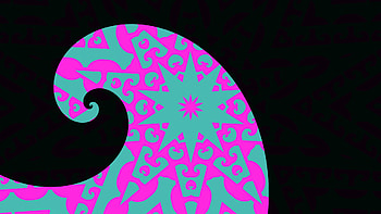 Pink and Green Wave with a Pattern, artistic, minimalist HD wallpaper