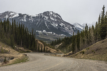Nature, Mountains, Vertex, Road, Forest, Tops, Snow Covered, Snowbound HD wallpaper