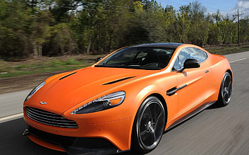 Aston Martin, Cars, Front View, Speed, Vanquish Orange HD wallpaper