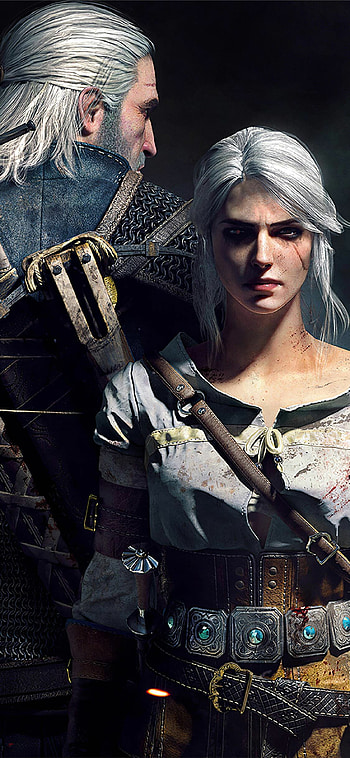 Ciri and Geralt, The Witcher HD phone wallpaper