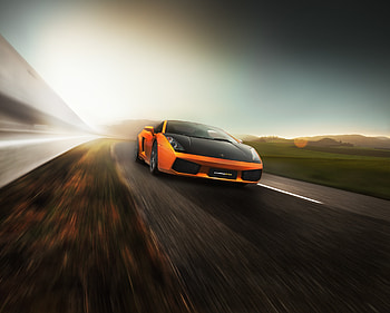 Sports car, Lamborghini Huracán, on-road HD wallpaper