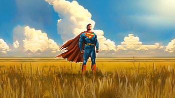 Superman In Field, superman, superheroes, artwork, art, digital-art, artstation HD wallpaper