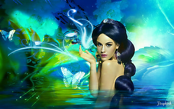 Beautiful Jasmine, abstract, fantasy, art, woman HD wallpaper