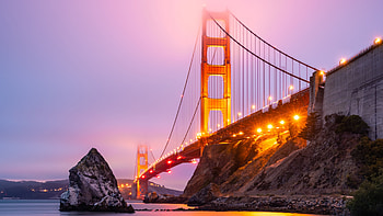 Golden Gate Bridge, , San Francisco sunset, California beauty HD wallpaper