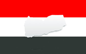 Yemen map silhouette, Flag of Yemen, silhouette on the flag, Yemen, 3d Yemen map silhouette, Yemen flag, Yemen 3d map HD wallpaper