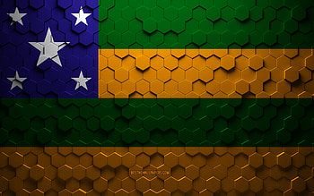 Flag of Sergipe, honeycomb art, Sergipe hexagons flag, Sergipe, 3d hexagons art, Sergipe flag HD wallpaper