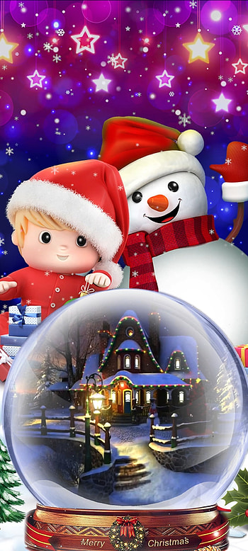 Snowman Christmas, Ball, Santa close, graph, Holiday, crystal, festival HD phone wallpaper