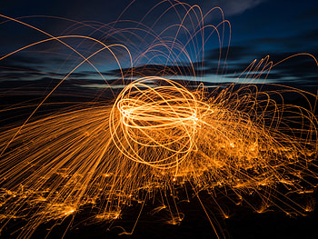 Night, Sparks, Miscellanea, Miscellaneous, Long Exposure, Ball, zelight HD wallpaper