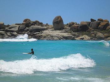 Llandudno Beach Cape Town South Africa, sea, surfer, hot, nature, rocks HD wallpaper