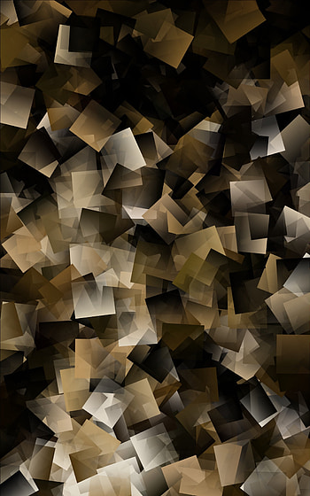 Abstract, squares, yellow-dark, cubes, congestion HD phone wallpaper
