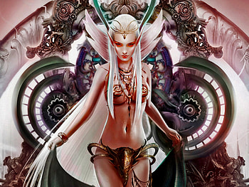 The Orchid Throne, fairy, magic, fantasy, women, dark HD wallpaper