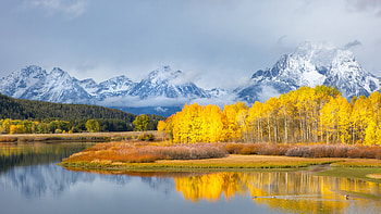 Grand Teton National Park, , Mountain landscape, Autumn colors HD wallpaper