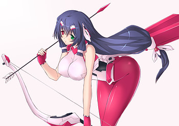 Nice, bicolored eyes, weapon, asama tomo, kyoukai senjou no horizon, black hair, long hair HD wallpaper