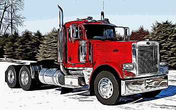 Peterbilt 379, , vector art, Peterbilt 379 drawing, creative art, Peterbilt 379 art, vector drawing, abstract cars, trucks drawings, Peterbilt HD wallpaper