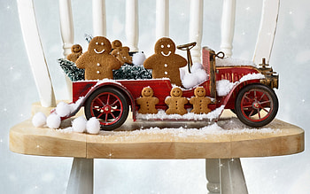Merry Christmas, ginger bread, decor, Christmas, snow HD wallpaper