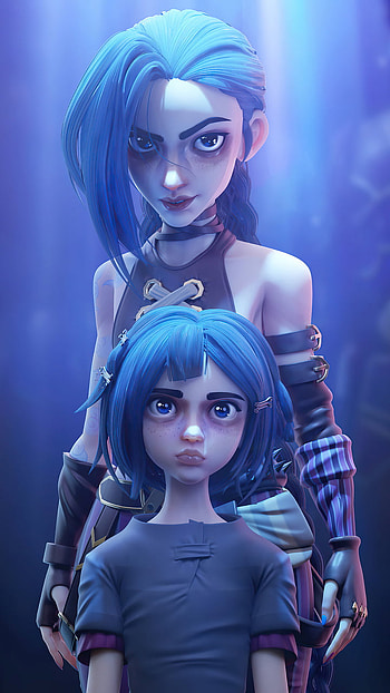 arcane-jinx, blue, , jinx, arcane, fanar HD phone wallpaper