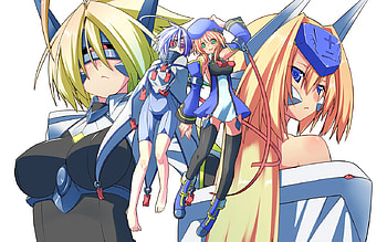 λ-11, μ-12, ν-13, Noel, videogame, mu-12, noel vermillion, blazblue continuum shift, lambda-11, nu-13 HD wallpaper