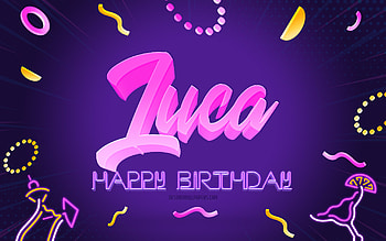Happy Birtay Luca, , Purple Party Background, Luca, creative art, Happy Luca birtay, Lauren name, Luca Birtay, Birtay Party Background HD wallpaper