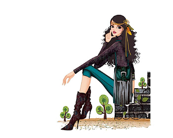 girl, drawing HD wallpaper