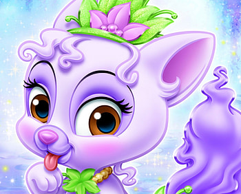 Lily, kitten, animal, palace, cute, disney, cat, tiana, purple, pink, fantasy, green, pets, child HD wallpaper