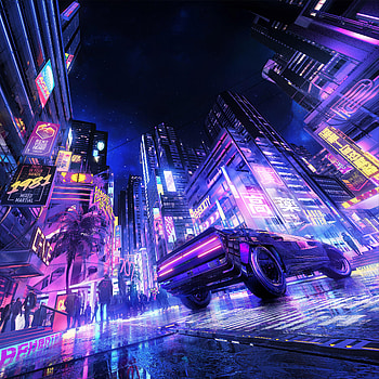 Neon/Cyperpunk Car, NeonCar, Neon, Cyberpunk, Future HD phone wallpaper