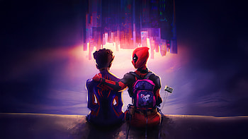 Miles Morales Meets Deadpool, miles-morales, deadpool, spiderman, superheroes, artwork, art, digital-art HD wallpaper
