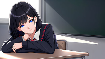 A girl in a classroom, AI Art, Anime, girl, anime girl HD wallpaper