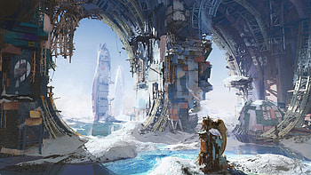 Frozen Gateways: Post‑Apocalyptic Sci‑Fi, Sci Fi, post apocalyptic HD wallpaper