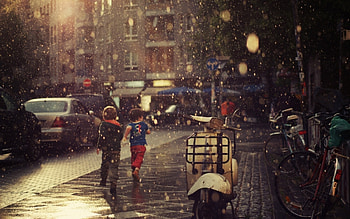 Landscape, People, Art, Children HD wallpaper
