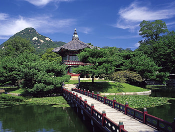 Landscape, Houses, Rivers, Bridges, Asia HD wallpaper