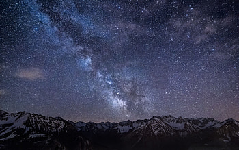 Mountains Night Sky, mountains, night, sky, nature HD wallpaper