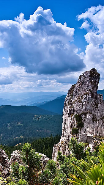 Mountain landscapes, Geology wonders, Cloudy skies, Nature's beauty HD phone wallpaper
