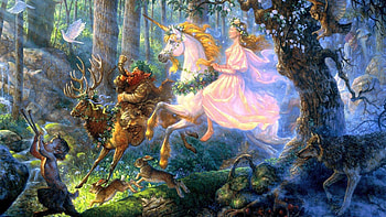 Dragon and unicorn , Cool , , Fantasy HD wallpaper