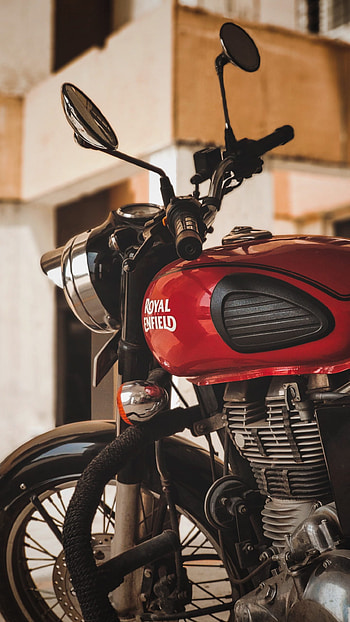 Bullet Bike, Red Colour Bike, Red Bullet Bike, Royal Enfield HD phone wallpaper