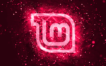 Linux Mint Mate pink logo, , pink neon lights, Linux, creative, pink abstract background, Linux Mint Mate logo, OS, Linux Mint Mate HD wallpaper