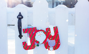 Merry Christmas!, winter, white, craciun, word, christmas, fence, red, card, joy, santa HD wallpaper