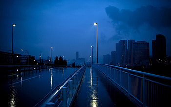 Rainy City Background, Urban Rain HD wallpaper