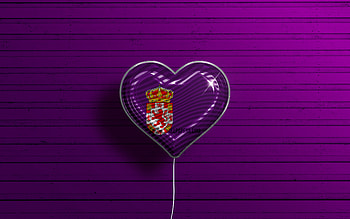 I Love Cordoba, , realistic balloons, violet wooden background, Day of Cordoba, spanish provinces, flag of Cordoba, Spain, balloon with flag, Provinces of Spain, Cordoba flag, Cordoba HD wallpaper