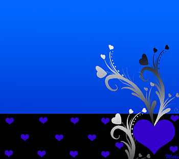 Abstract , blue, black, abstract, hearts HD wallpaper