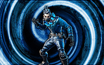 Professor Slurpo, blue grunge background, Fortnite, vortex, Fortnite characters, Professor Slurpo Skin, Fortnite Battle Royale, Professor Slurpo Fortnite HD wallpaper