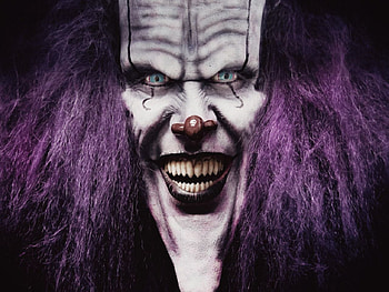 Mad Clown, purple, mean, clown HD wallpaper