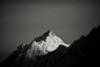 Mountain, cliff, monochrome HD wallpaper