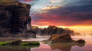 Sunset Cliffs, landscape, nature, cliffs, sunset HD wallpaper
