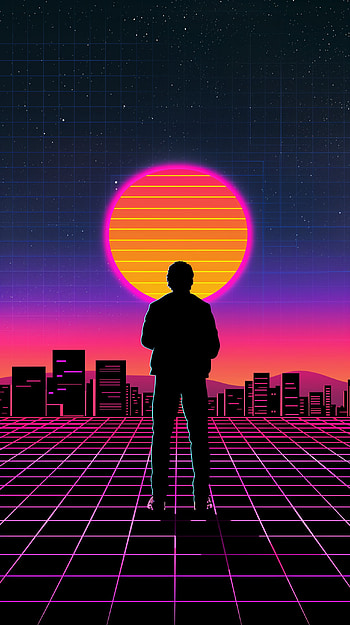 Retro Sunset Silhouette, retro HD phone wallpaper