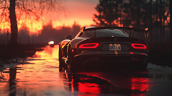 Viper GTS Sunset | Dodge Viper GTS Night Reflex | Quad Viper Silhouette, Dodge Viper GTS HD wallpaper