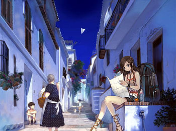 City Girl, kitten, folk, town, flower, female, sexy, house, hot, girl, cat, anime girl, plant, anime, brown hair, stair, child, animal, kitty, cute, long hair, staircase, kid, road, children, city, bag, paper, people, food, traveler, street, building, sky, drink HD wallpaper