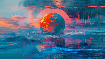 Artistic Planet Oceanic Dreamscape, artistic, planet, Abstract, surreal landscape, Digital artwork HD wallpaper
